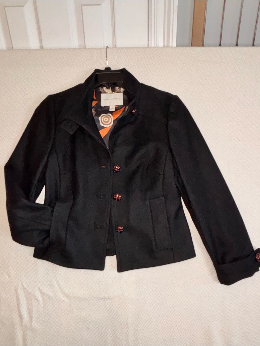 Banana Republic Black Tailored Blazer with Accent Lining